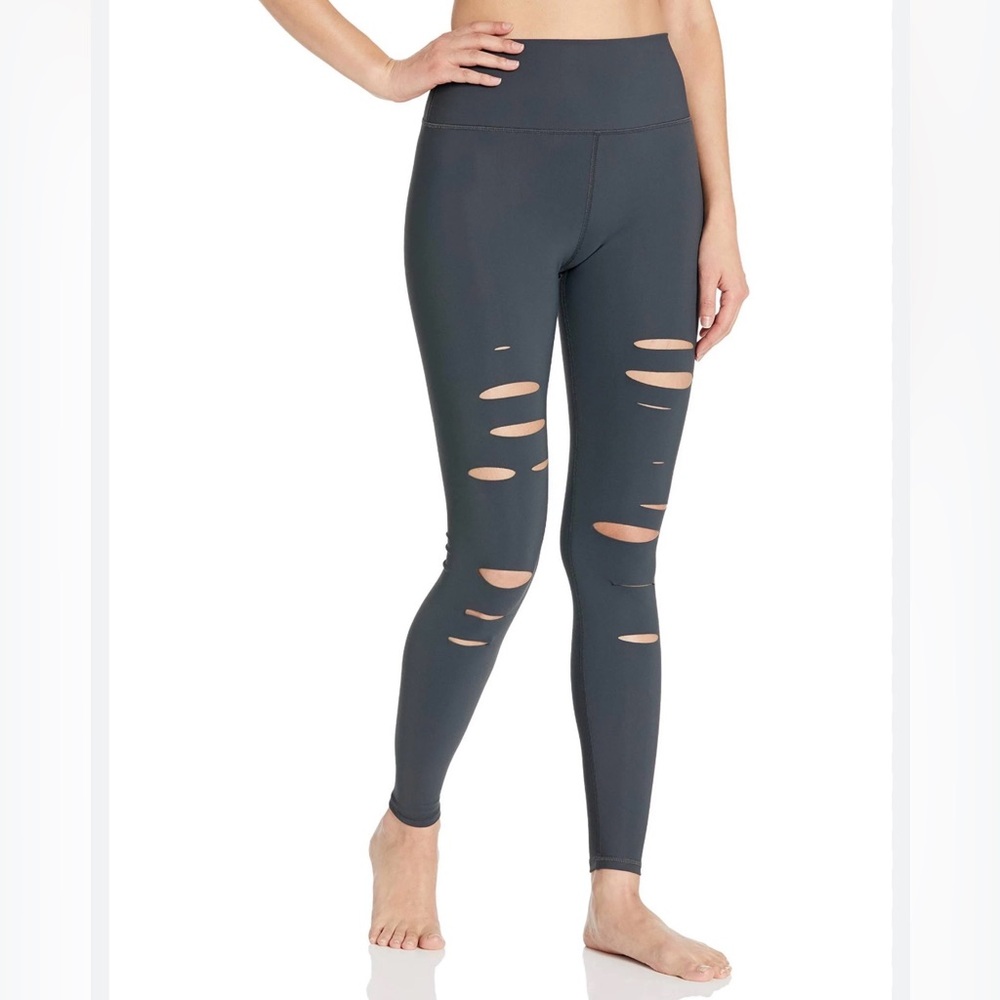 ALO Yoga High-Waist Ripped Warrior Legging size XXS perfect condition NO flaws - Picture 12 of 16